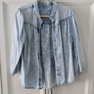 Casual Light Blue Denim Shirt